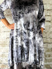 Silver Autumn Printed Velvet - Gathered Hem Dress  £165