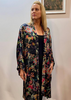 The kimono is made from a black habotai with an all over Flower print.  Perfect for any autumn winter occasion, from a wedding Mother of the Bride, Mother of the Groom, Wedding Guest to a party or everyday wear. This kimono will take you from day to night with effortless style and elegance.