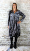 Silver Printed Velvet - Button Twist Dress  £175