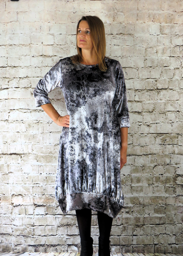 Printed velvet dress hotsell